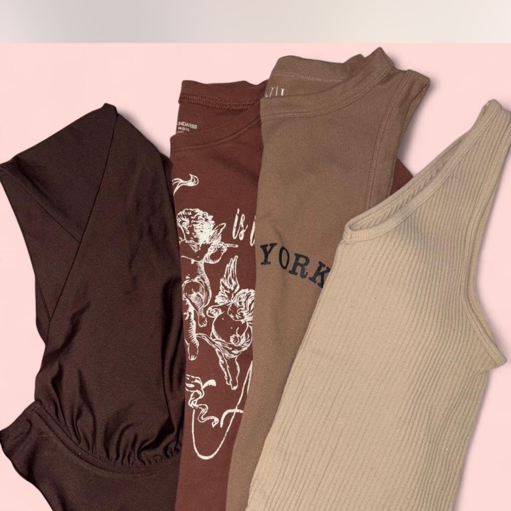 Assorted Brown and Beige Tops